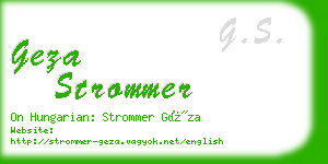 geza strommer business card